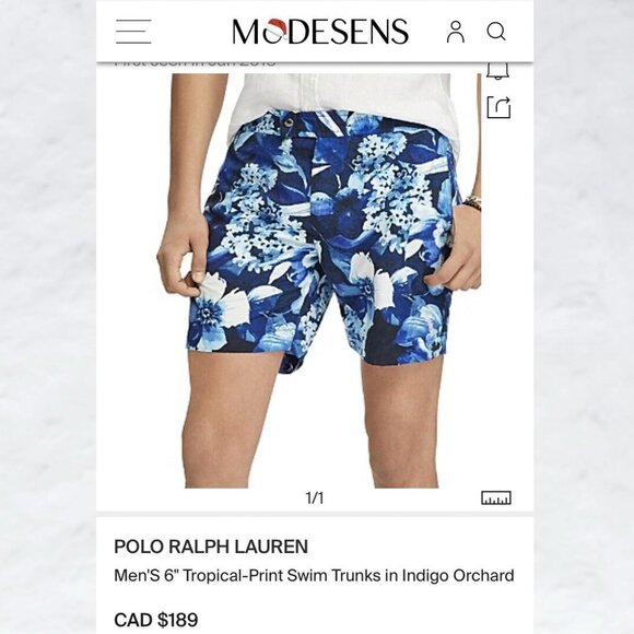 Polo Ralph Lauren Mens Tropical Floral Swim Trunks With Pouch - Picture 4 of 4